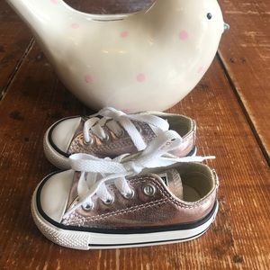 rose gold infant converse